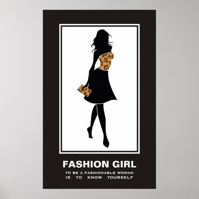 Chica de moda poster de impresión de leopardo marr (Frente)
