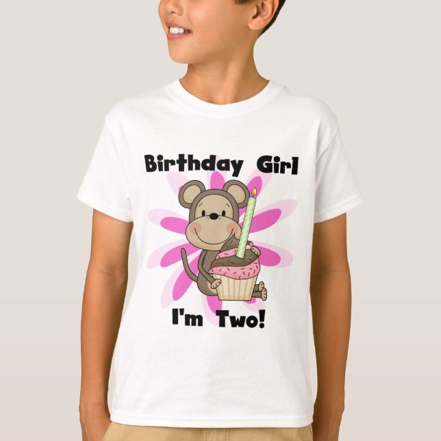 Chica de monos 2ª camisetas de cumpleaños y regalo (Anverso)