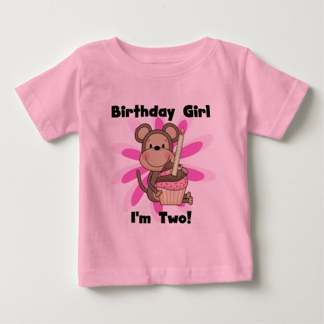Chica de monos 2ª camisetas de cumpleaños y regalo (Anverso)