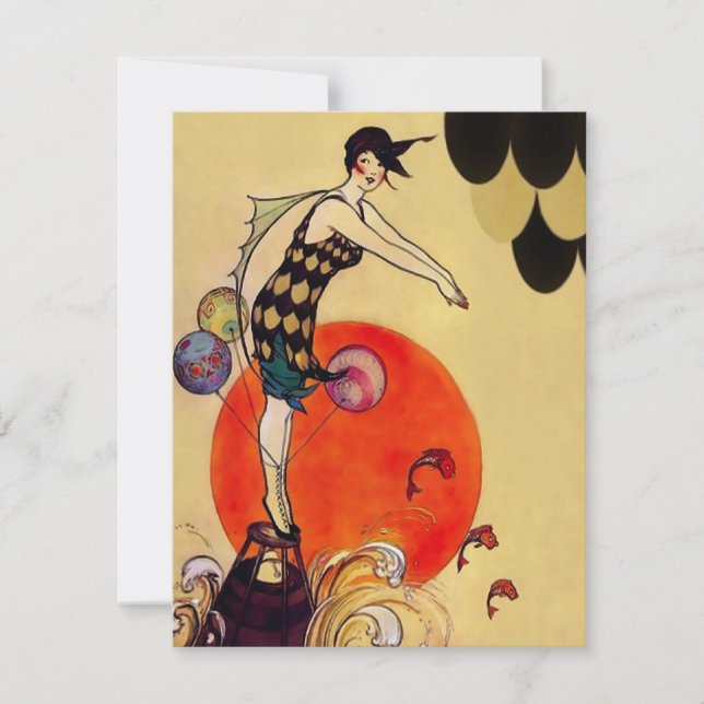 Chica de natación ~ Invitaciones / RSVP (Anverso)