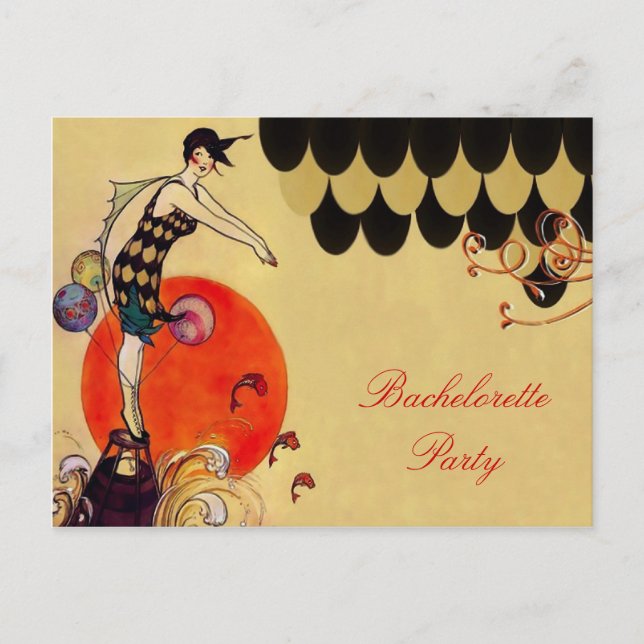 Chica de natación ~ Postcard / Invitaciones / RSVP (Anverso)