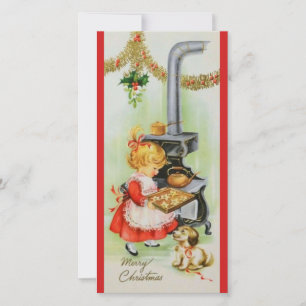 Chica de Navidad cosquillas vintage