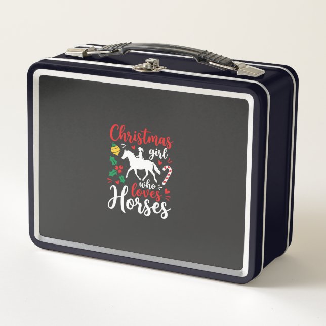 Chica de Navidad que ama los caballos (Anverso)