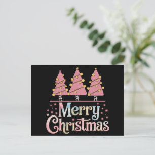 Chica de Navidad vacaciones de invierno árbol rosa