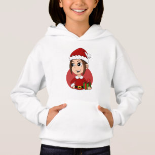 Chica de Navidades cortos con pelo castaño