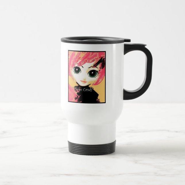 Chica de Neko, caramelo, taza blanca bonita del (Derecha)