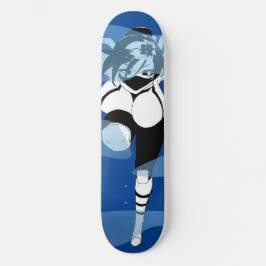 Chica de Ninja Anime en la base de skateboard Mist