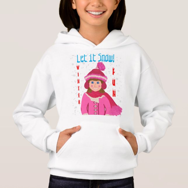 Chica de ojos azules Gorra de invierno rosa deja q (Anverso)