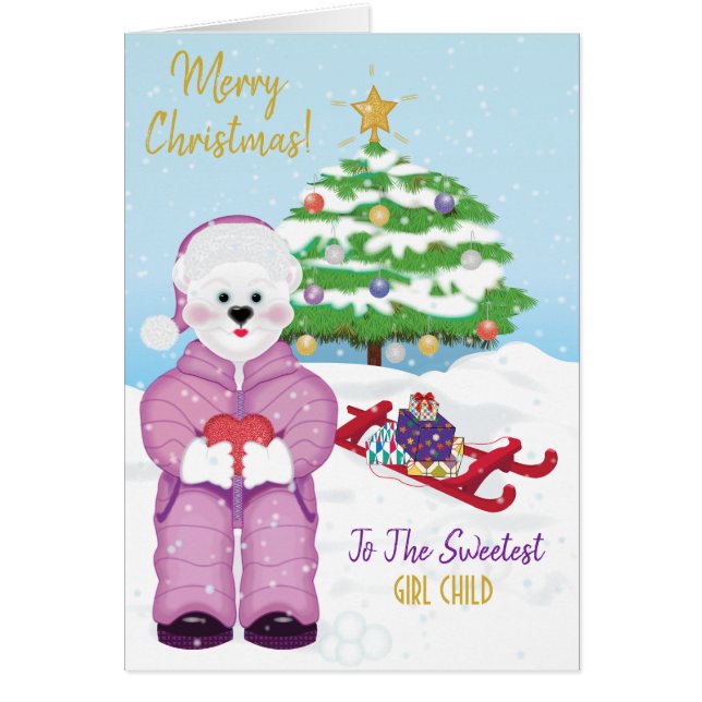 Chica de oso polar de vacaciones para navidades (Frente)