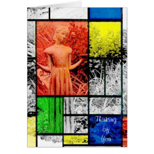 Chica de pájaro pensando en ti Angel Stained Glass