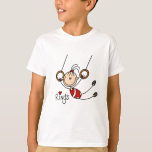 Chica de palitos en camisetas y regalos de anillos