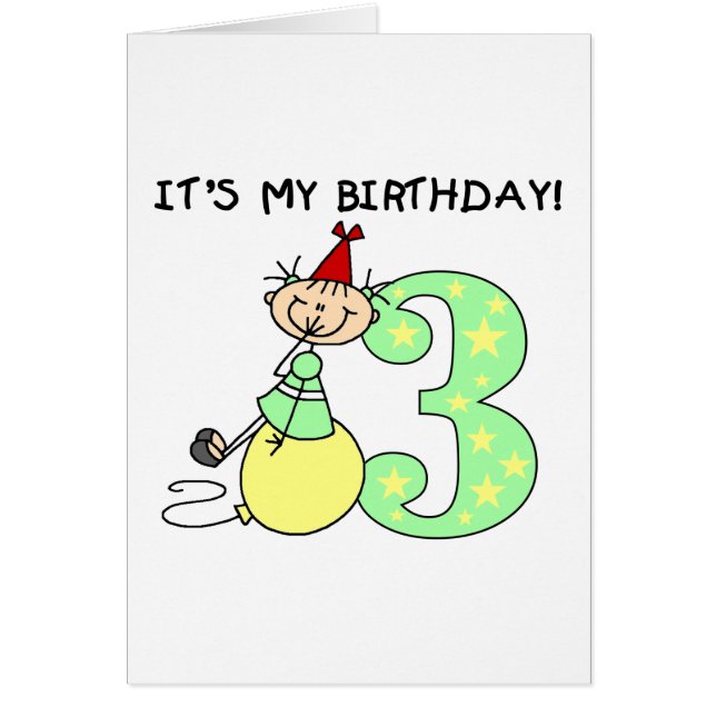 Chica de palo 3 camisetas de cumpleaños y regalos (Frente)