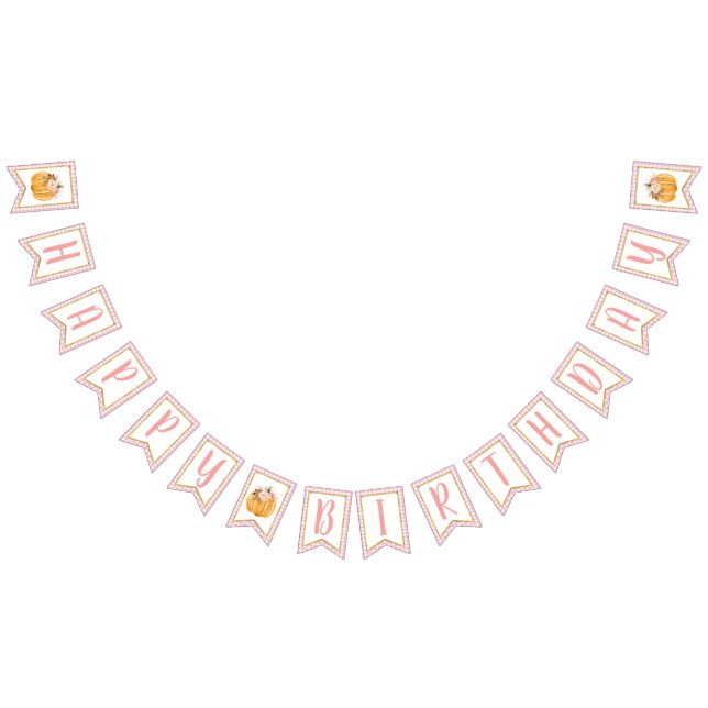 Chica de pancarta de cumpleaños feliz de calabaza  (Todo)