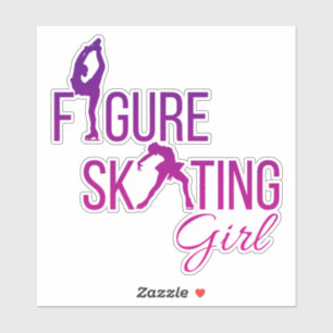 chica de patinaje artístico pegatina personalizado