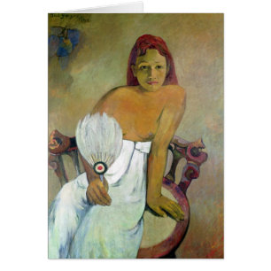 Chica de Paul Gauguin el con la fan, 1902