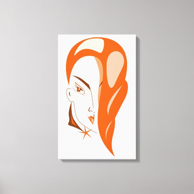 Chica de pelo rojo impresión en lienzo (Anverso)