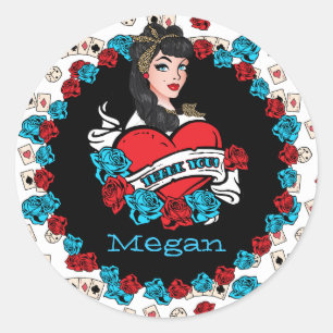 Chica de Pin-up, Rock-a-Billy, Gracias Pegatinas