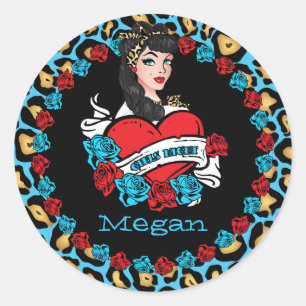 Chica de Pin-up, Rock-a-Billy, Pegatinas Fiestas