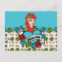 Chica de Pin-up, tarjetas de agradecimiento