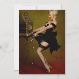 Chica de pinza de máquina de ranura de vintage