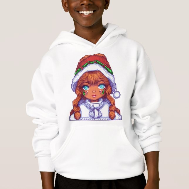 Chica de Pixelart con sombrero Santa (Anverso)