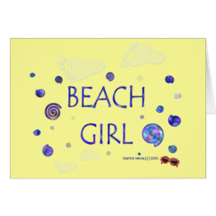 Chica de playa - Footprints & Swirls 2 - Tarjeta