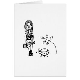 Chica de primavera con arte de garabato de mariqui