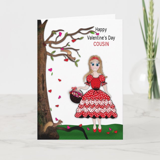Chica de primo de San Valentín reúne tarjeta de ár (Anverso)