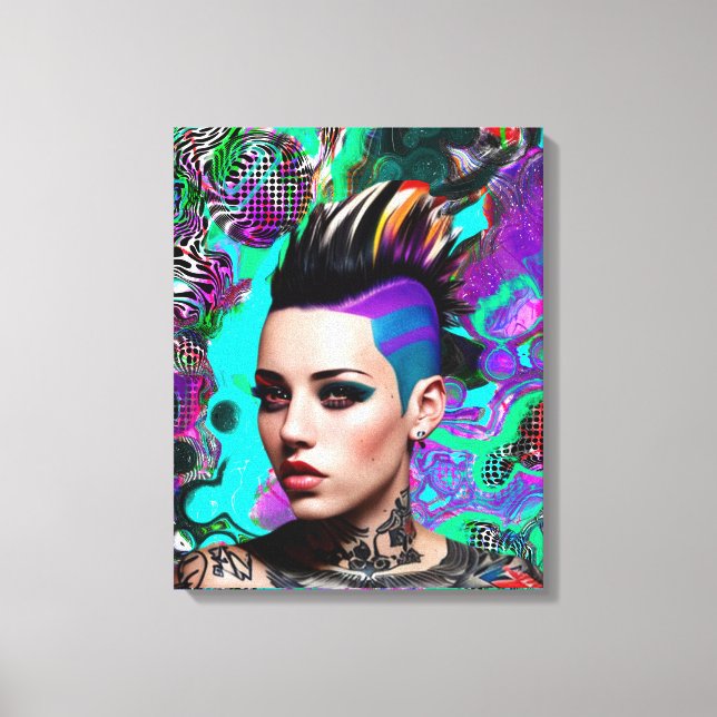 Chica de Punk de Mohawk Resumen arte (Anverso)