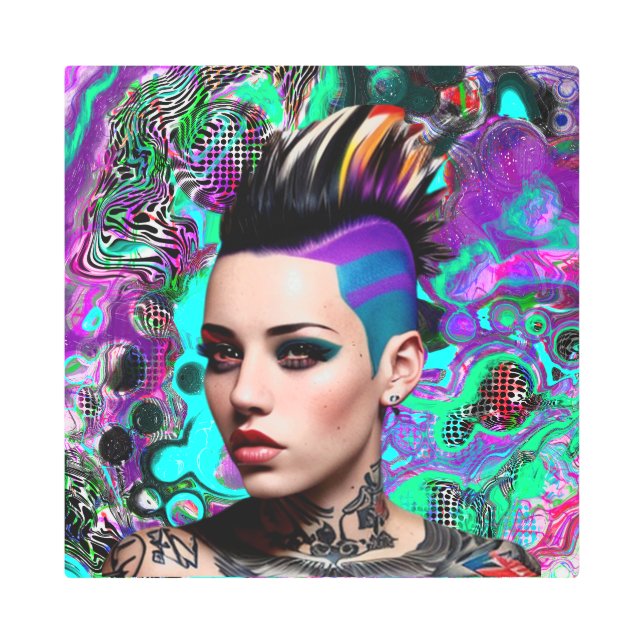 Chica de Punk de Mohawk Resumen arte (Anverso)