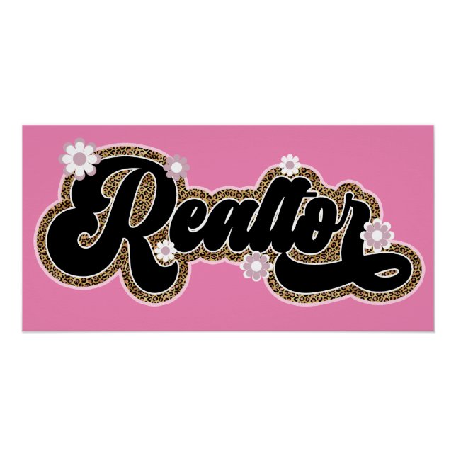 Chica de Realtor con estilo Purpurina Poster con b (Anverso)