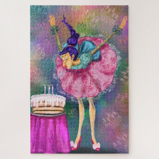 Chica de regalo de rompecabezas de cumpleaños que  (Vertical)