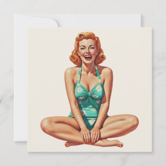 Chica de Retro PinUp de los años 50 en traje de ba