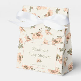 Chica de rosas rosadas Caja de Favor Baby Shower