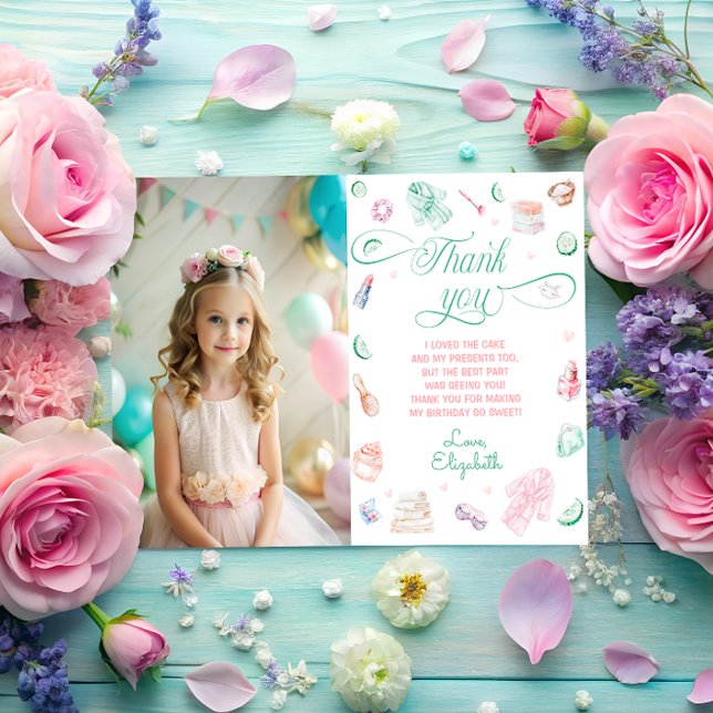 Chica de Spa-Fiesta Foto de cumpleaños Tarjeta de  (Subido por el creador)