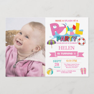 Chica de splash de invitación a fiesta de fondo de