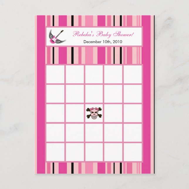 Chica de tarjeta de bingo escribible Punk rosa gui (Anverso)