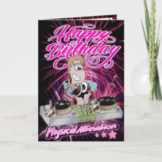 Chica de tarjetas de cumpleaños DJ
