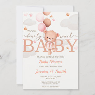 Chica de tarjetas de invitación de Baby Shower