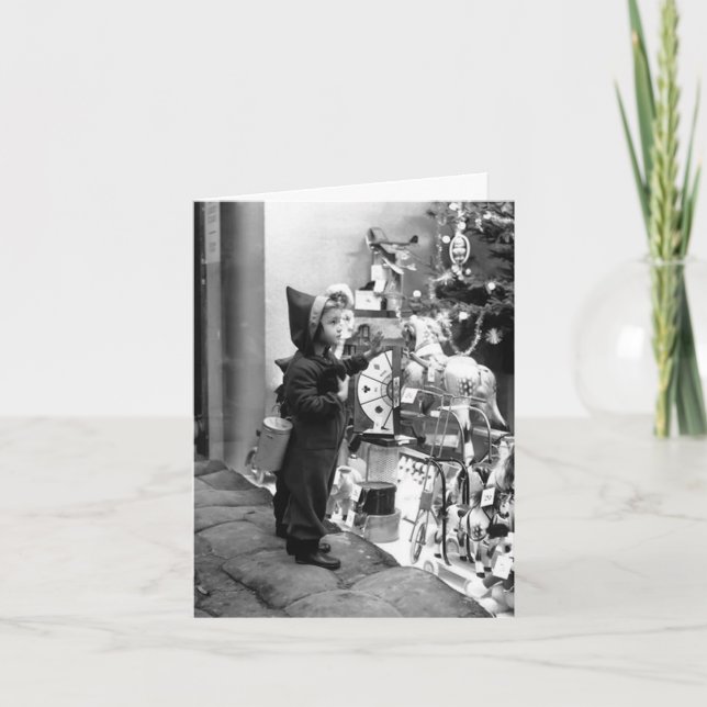 Chica de tarjetas de Navidad y VENTANA TIENDA DE J (Anverso)