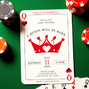 Chica de tarjetas de poker de Queen of Heart Casin