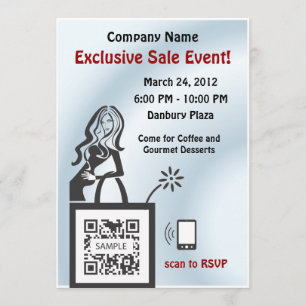 Chica de tienda de la plantilla de la invitación