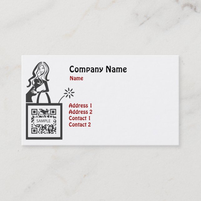 Chica de tienda de la plantilla de la tarjeta de (Anverso)