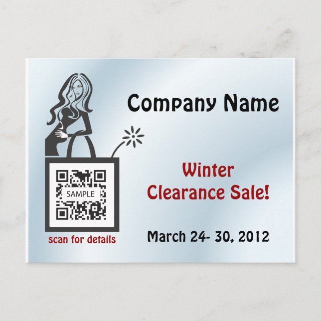 Chica de tienda de plantillas de postales (Anverso)