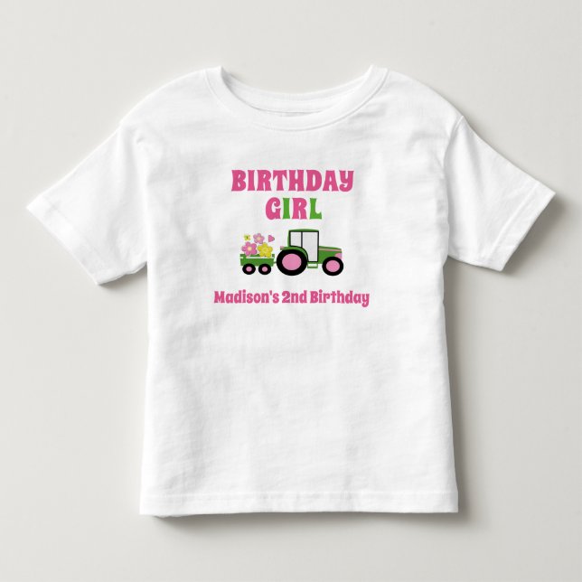 Chica de tractores Camiseta de cumpleaños niño peq (Anverso)