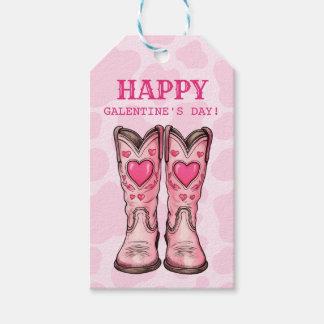 Chica de vaca rosa occidental bota etiqueta de reg