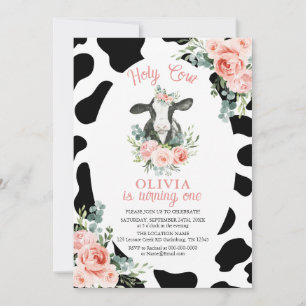 Chica de Vaca Santa Invitación a Cumpleaños