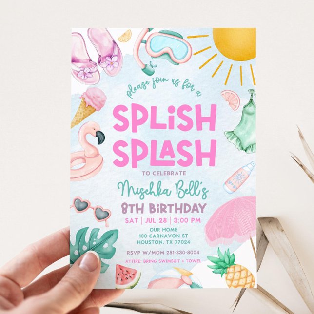 Chica de verano de invitación a fiesta de billar e (Subido por el creador)