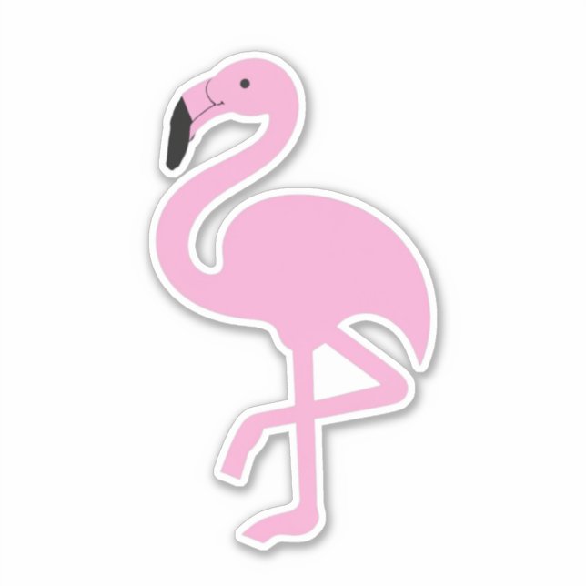Chica de verano Flamingo Primer Pegatina de cumple (Anverso)