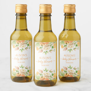 Chica de verde amarillo rosa floral Baby Shower Mi
